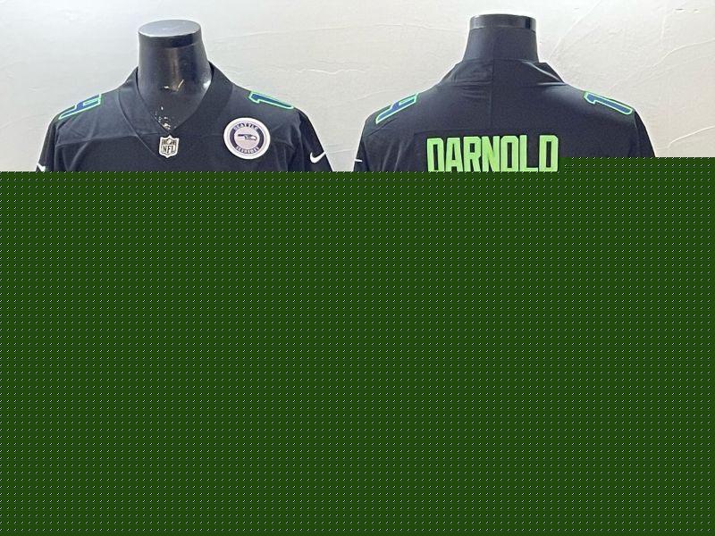 Men 2026 Seattle Seahawks #14 Darnold Black Nike Limited NFL Jersey 04